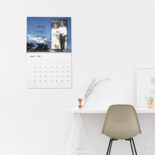 Speicher-Fotos auf Hintergrund des Fotos Tree Kalender