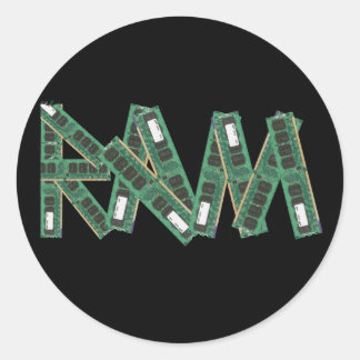 Speicher mit zufälligem Zugriff Runder Aufkleber