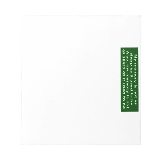 Speicher nicht scharf notizblock (Vorderseite)