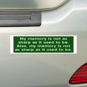 Speicher nicht scharf, wie er früher war autoaufkleber (Auf Auto)