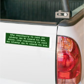 Speicher nicht scharf, wie er früher war autoaufkleber (Auf Lkw)