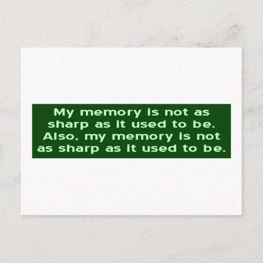 Speicher nicht scharf, wie er früher war postkarte (Vorderseite)