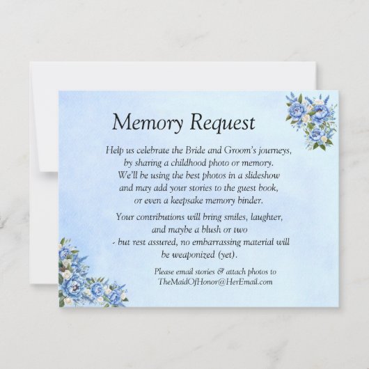 Speicheranforderung - Blue Peony Card (Vorderseite)