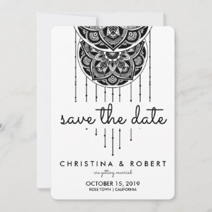 Speichere das Datum Bohemian Mandala Traumfänger Save The Date