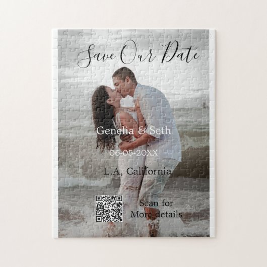 Speichere das Datum einfache minimale QR-Scan-Code Puzzle (Vertikal)