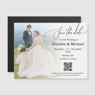 Speichere das Datum QR-Code einfache Foto-Hochzeit Magnetkarte