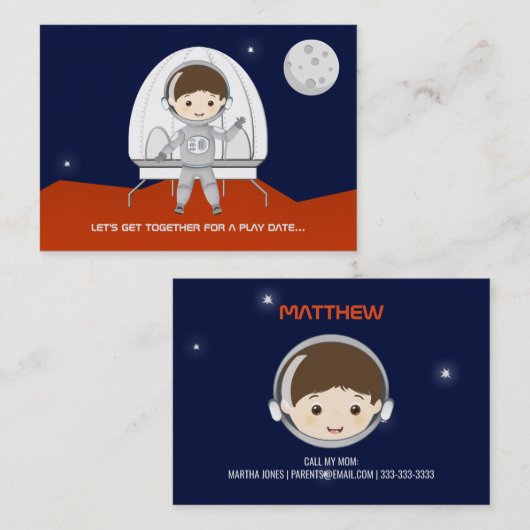 Speicherkartenabspieldatum im Space Explorer Telefonnummerkarte (Vorne/Hinten)