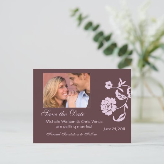 Speichern der Datumskarten Ankündigungspostkarte (Stehend Vorderseite)