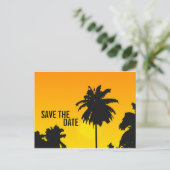 Speichern der Datumskarten Palm Trees Sun Ankündigungspostkarte (Stehend Vorderseite)