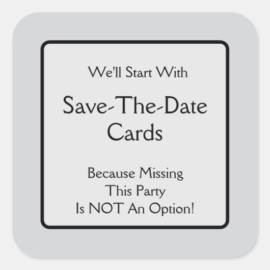 Speichern der Datumskarten Quadratischer Aufkleber (Vorderseite)