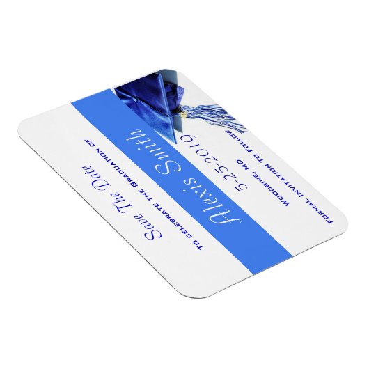 Speichern der Datumsmagnete - Blue Graduation Cap Magnet (Rechte Seite)