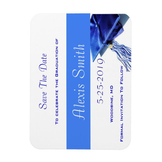 Speichern der Datumsmagnete - Blue Graduation Cap Magnet (Vertikal)