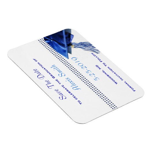 Speichern der Datumsmagnete - Blue Graduation Cap Magnet (Rechte Seite)