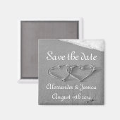 Speichern des Datums-Magneten | Gezeichnet Herzen  Magnet (Vorderseite/Rückseite)