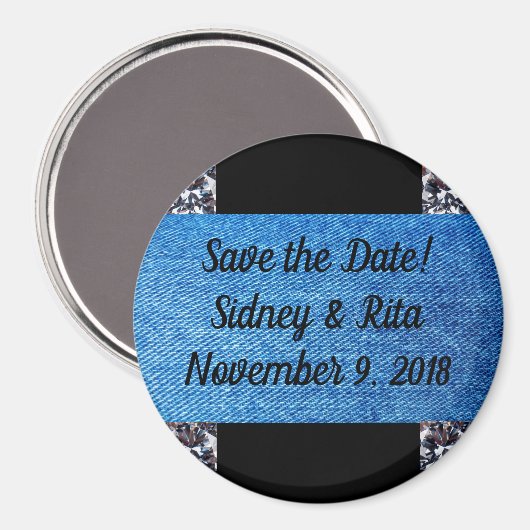 Speichern des Datumsmagazins für Denim & Diamonds Magnet (Vorderseite/Rückseite)