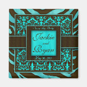 Speichern des Datumsmagazins Zebra Damask BB Magnet (Vorne)