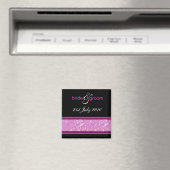 Speichern des Datumsmagneten - rosa/schwarze Blume Magnet (In Situ (Geschirrspüler))