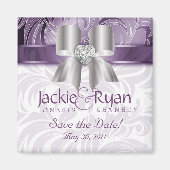 Speichern des Lila Silberbodens des Datumsmagneten Magnet (Vorne)