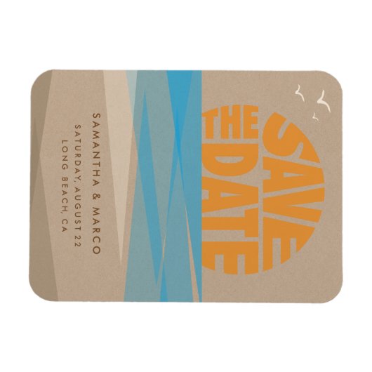 Speichern Sie das Date Magnet, Beach Wedding Magnet (Horizontal)