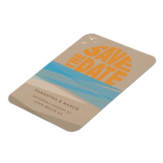 Speichern Sie das Date Magnet, Beach Wedding Magnet (Linke Seite)