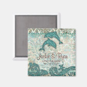 Speichern Sie das Date Magnet Delphine Couple Vint (Vorderseite/Rückseite)