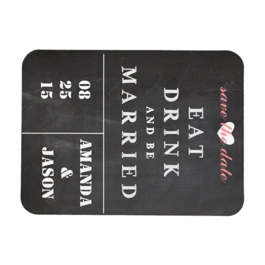 Speichern Sie das Date Magnet - essen Sie trinken (Horizontal)