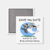 Speichern Sie das Date Magnet Hochzeit glücklich C (Vorderseite/Rückseite)