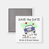 Speichern Sie das Date Magnet Hochzeit Just Marrie (Vorderseite/Rückseite)