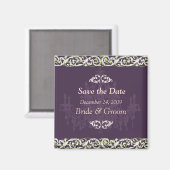 Speichern Sie das Date Magnet, Kronleuchter + Wein Magnet (Vorderseite/Rückseite)