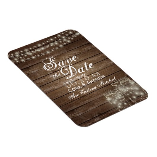 Speichern Sie das Date Magnet - Rustikaler Mason J (Rechte Seite)