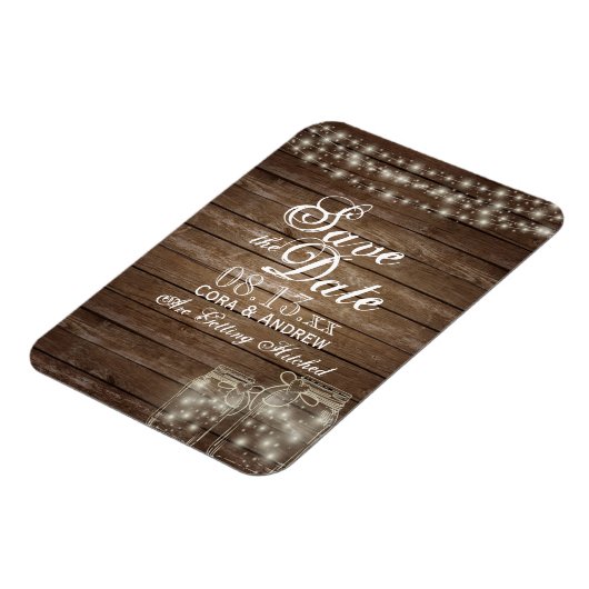 Speichern Sie das Date Magnet - Rustikaler Mason J (Linke Seite)