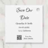 Speichern Sie das Datum einfache minimale QR-Scan- Geschenkanhänger (Rückseite)