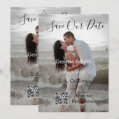 Speichern Sie das Datum einfache minimale QR-Scan- Save The Date (Vorne/Hinten)