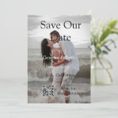 Speichern Sie das Datum einfache minimale QR-Scan- Save The Date (Stehend Vorderseite)
