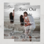 Speichern Sie das Datum einfache minimale QR-Scan- Save The Date (Vorne/Hinten)