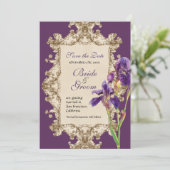 Speichern Sie das Datum - Elegante Iris-Monogramm- Save The Date (Stehend Vorderseite)