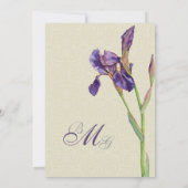 Speichern Sie das Datum - Elegante Iris-Monogramm- Save The Date (Rückseite)