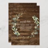 Speichern Sie das Datum Eukalyptus Greenery Rustic Save The Date (Vorne/Hinten)