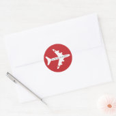 Speichern Sie das Datum Flugzeug Herzen Hochzeit B Runder Aufkleber (Umschlag)