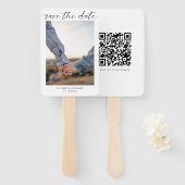Speichern Sie das Datum Foto Minimal QR Code Skrip Fächer (Vorne und Hinten)