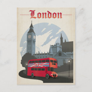 Speichern Sie das Datum London - Roter Bus Ankündigungspostkarte