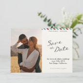 Speichern Sie das Datum Luftpostbrief Save The Date (Stehend Vorderseite)
