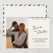 Speichern Sie das Datum Luftpostbrief Save The Date (Vorne/Hinten)