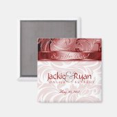 Speichern Sie das Datum Magnet Blumenleaf Silber R (Vorderseite/Rückseite)