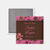 Speichern Sie das Datum Magnet Gold Blumenrosa bra (Vorderseite/Rückseite)