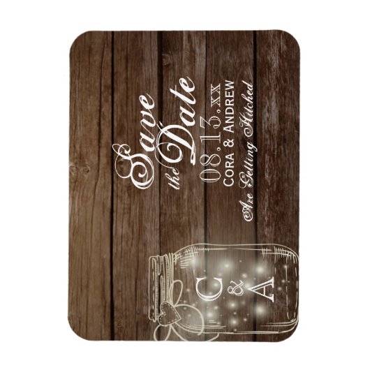 Speichern Sie das Datum Magnet rustikale Mason Jar (Vertikal)