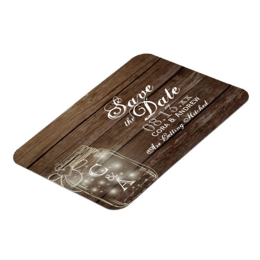 Speichern Sie das Datum Magnet rustikale Mason Jar (Linke Seite)