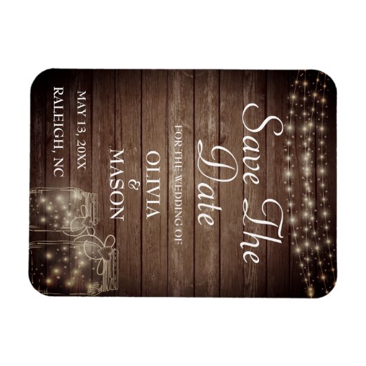 Speichern Sie das Datum Magnet rustikale Mason Jar (Horizontal)