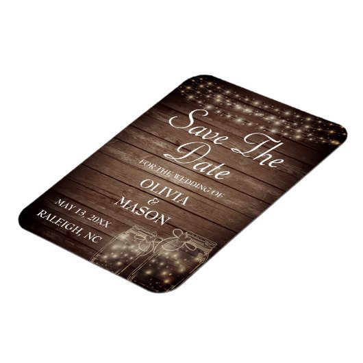 Speichern Sie das Datum Magnet rustikale Mason Jar (Linke Seite)