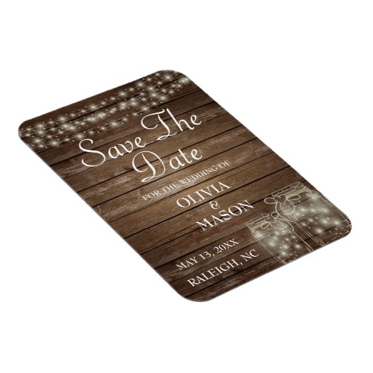 Speichern Sie das Datum Magnet rustikale Mason Jar (Rechte Seite)